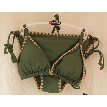 maillot bain kaki femme, bikini chic beige, Lagon Bleu Paloma Kaki