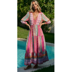 robe longue bohème Jaase, robe été imprimée, robe fluide chic femme