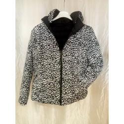 manteau réversible, manteau avec capuche amovible, manteau léopard