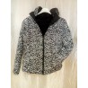 manteau réversible, manteau avec capuche amovible, manteau léopard