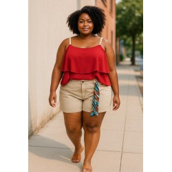 Débardeur avec bretelles tressées dorées