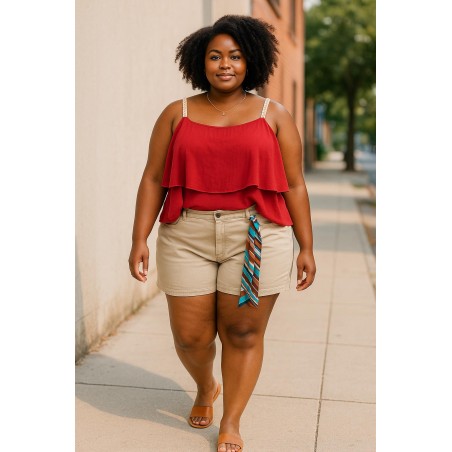 Débardeur avec bretelles tressées dorées