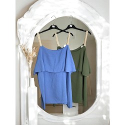 Débardeur avec bretelles tressées dorées