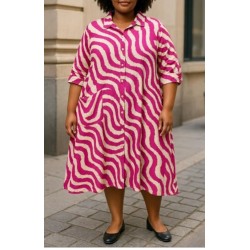 Robe grande taille, Robe rayures