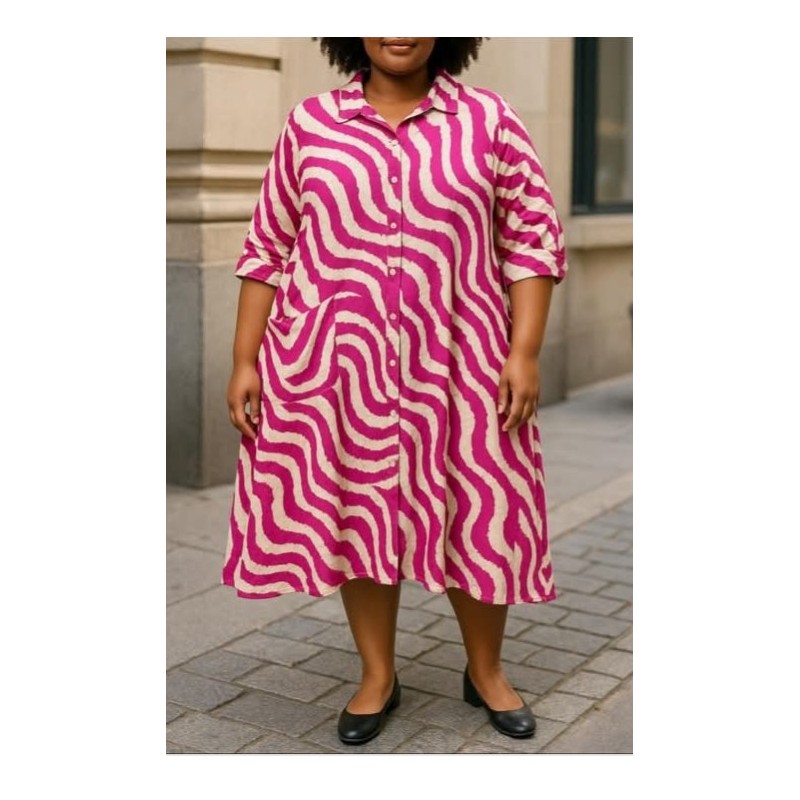 Robe grande taille, Robe rayures